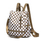 Convertible Checkered Backpack Purse — 2-in-1 Fashion Shoulder Bag