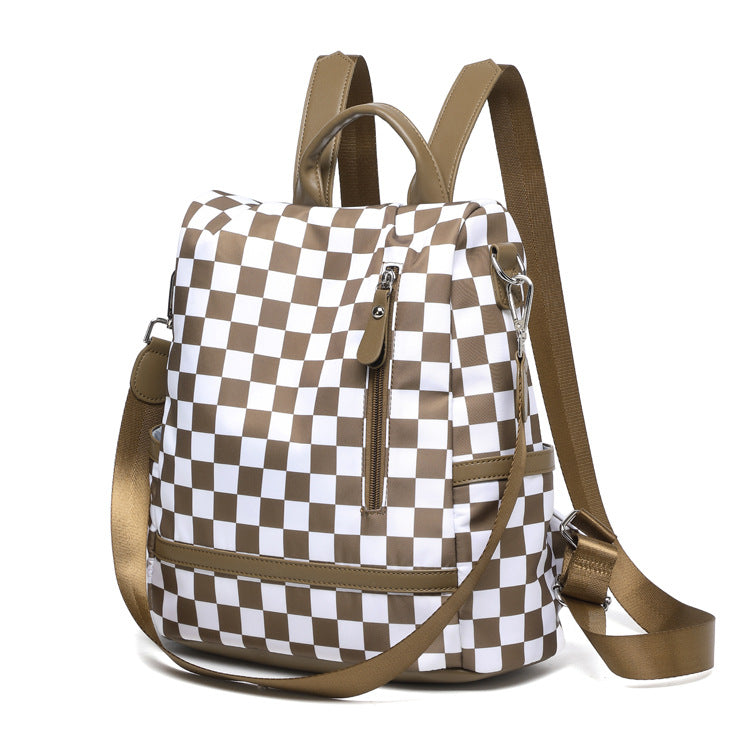 Convertible Checkered Backpack Purse — 2-in-1 Fashion Shoulder Bag