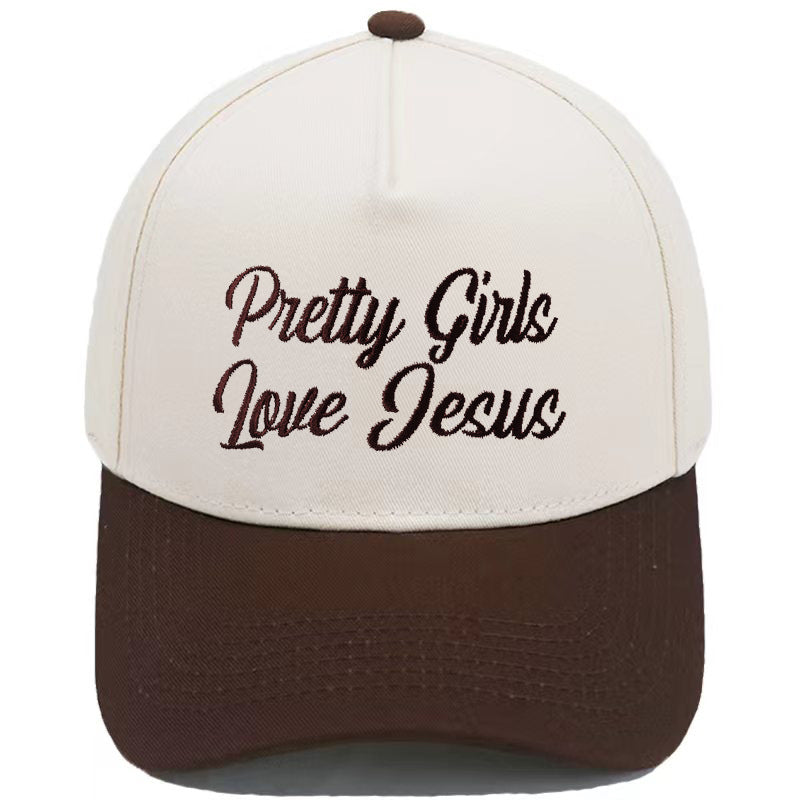 Embroidered Pretty Girls Love Jesus Baseball Cap