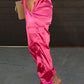 Satin Pocketed Drawstring Elastic Waist Pants