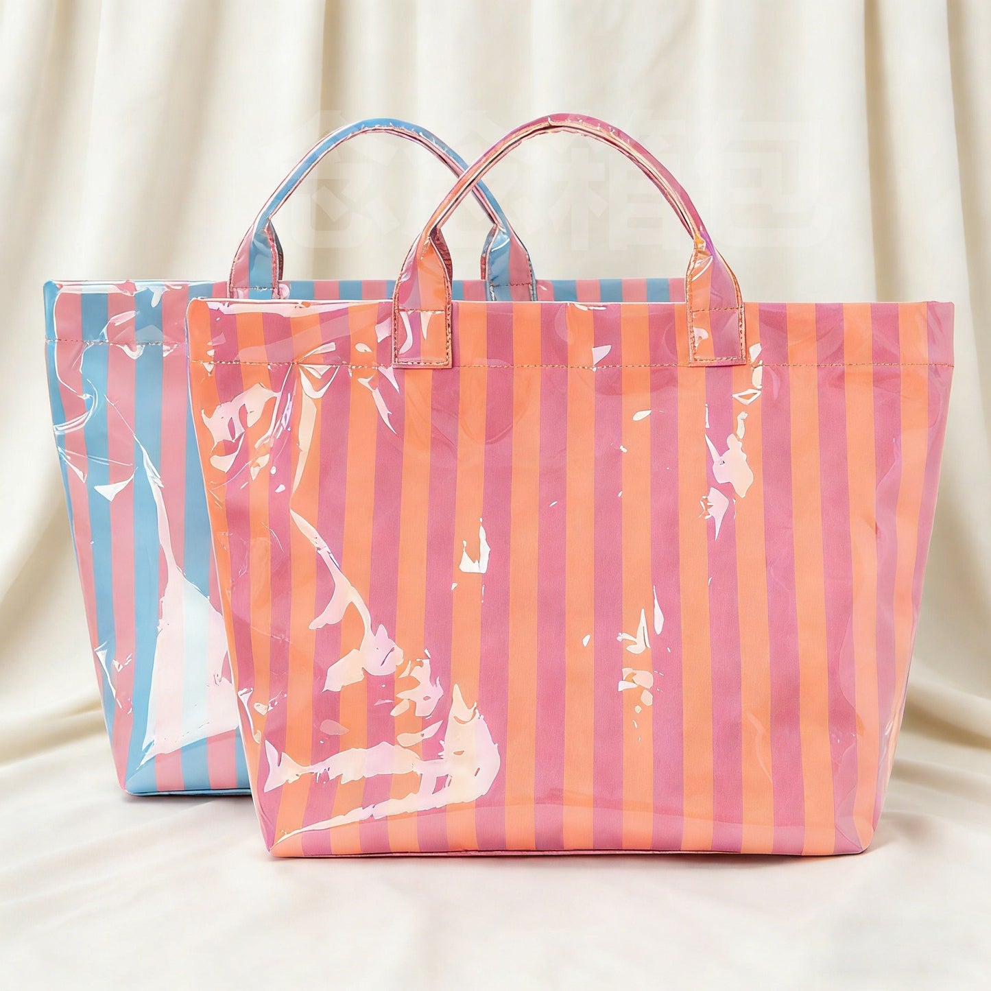 PVC Striped Tote Bag