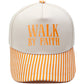 "Walk by Faith" Embroidered Retro Color-Block Trucker Hat