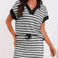 Earthy Stripe Polo and Skirt Co-Ord Set