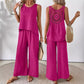 Hollow Lace Fashion Casual Vest Wide Leg Pants