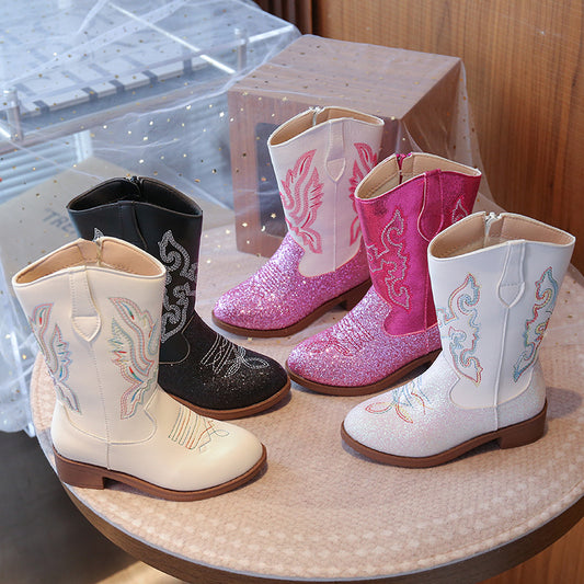 Children's Embroidered Western Boots