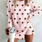 Polka Dot Two Piece Set Long Sleeve Casual Skirt Set