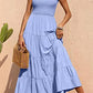 Solid Color Pleated Dress