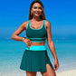 Scoop Neck Top and Skort Swim Set