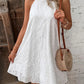 Boho Eyelet Pattern Halter Neck Sleeveless Dress