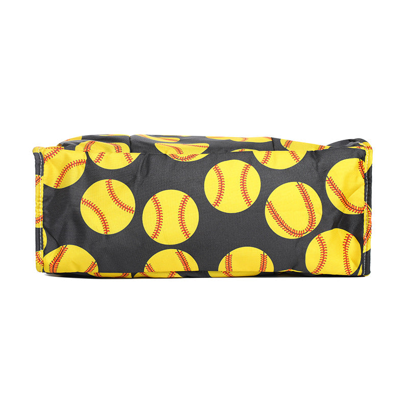 Ball Sports Print Multi-Pocket Utility Tote Bag