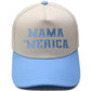 Embroidered "MAMA MERICA" Trucker Hat – Color-Block Structured Baseball Cap
