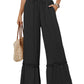 Women's Drawstring Wide-Leg Trousers