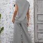 Textured Top and Wide-leg Pants Set