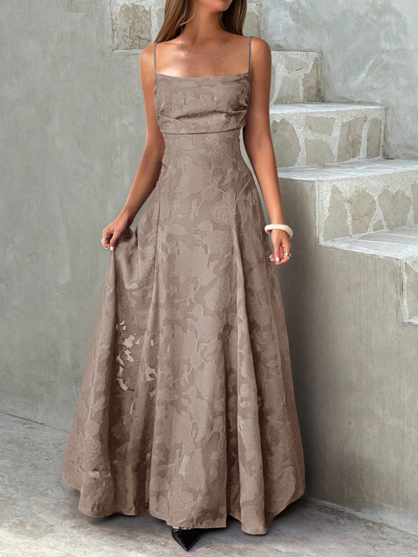 Floral Spaghetti Strap Maxi Dress