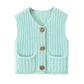 Sleeveless Button Knitted Top