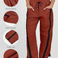 Retro Contrast Side Stripe Wide Leg Track Pants
