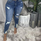 Women's High Waist Ripped Jeans