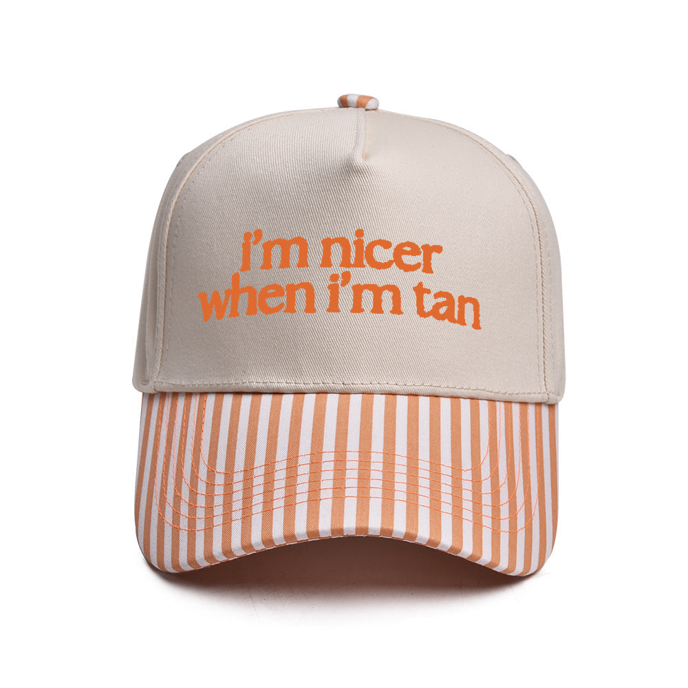 I'm nicer when i'm tan Embroidered Trucker Hat