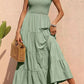 Solid Color Pleated Dress