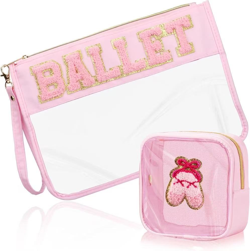 2 Pieces Set Flat Clear Pouch PVC Toiletry Storage Bag (MOQ 5)