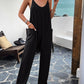 V Neck Loose Pockets Cami Jumpsuit