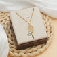 Zirconia Tennis Racket Pendant Necklace
