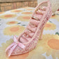 Pink Tweed High Heel Shoe Jewelry Organizer