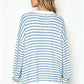 Bubble Poly Cotton Stripe Tunic with Side Slit