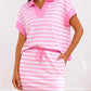 Earthy Stripe Polo and Skirt Co-Ord Set