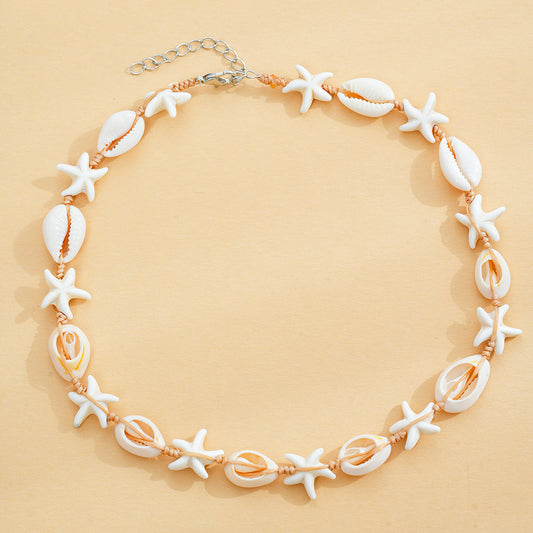 Starfish and Seashell Woven Necklace