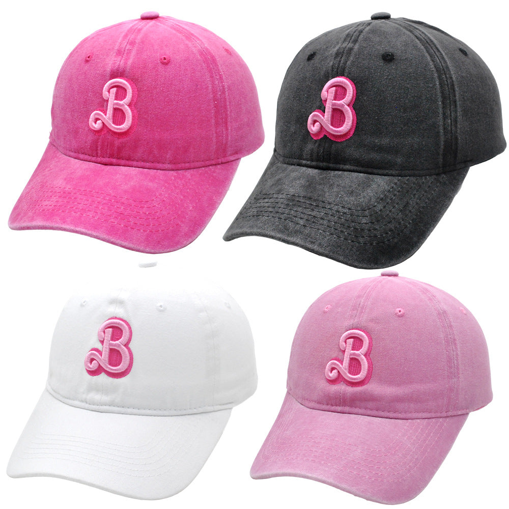 Baseball Cap with Embroidered B