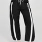 Retro Contrast Side Stripe Wide Leg Track Pants