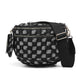 Checkered Crossbody Bag with Detachable Pouch