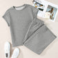 Textured Top and Wide-leg Pants Set