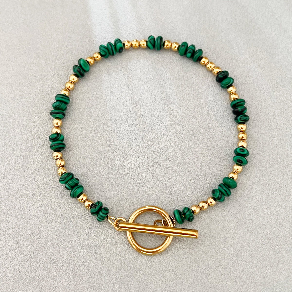 Dainty Gemstone & Gold Bead Bracelet
