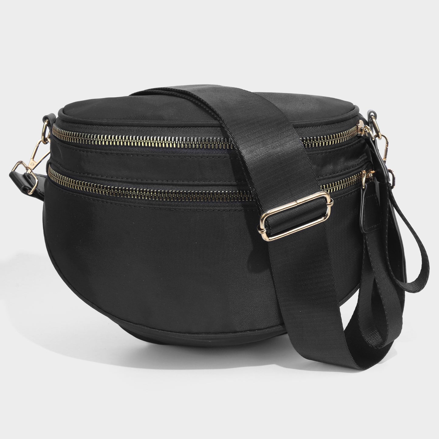 Checkered Crossbody Bag with Detachable Pouch
