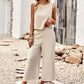 Solid Color Sleeveless Top + Cropped Pants Set