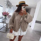 Women's Round Neck Lace-up Knitted Cardigan Sweater