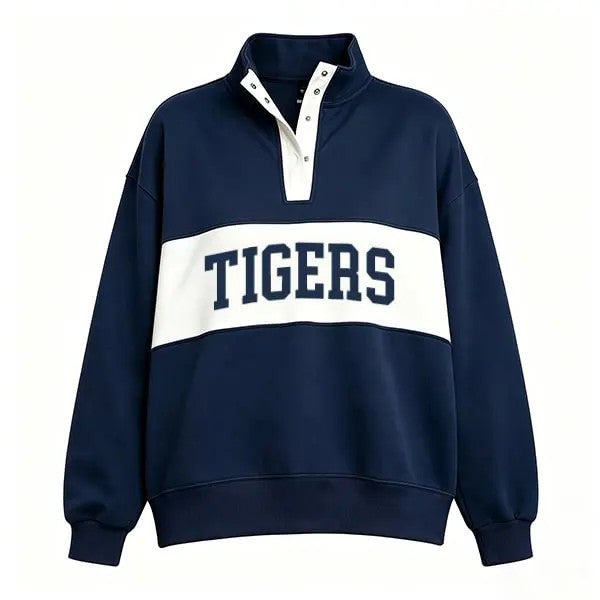 Custom Name Preppy Style Quarter-Snap Sweatshirt