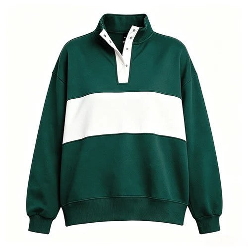 Custom Name Preppy Style Quarter-Snap Sweatshirt