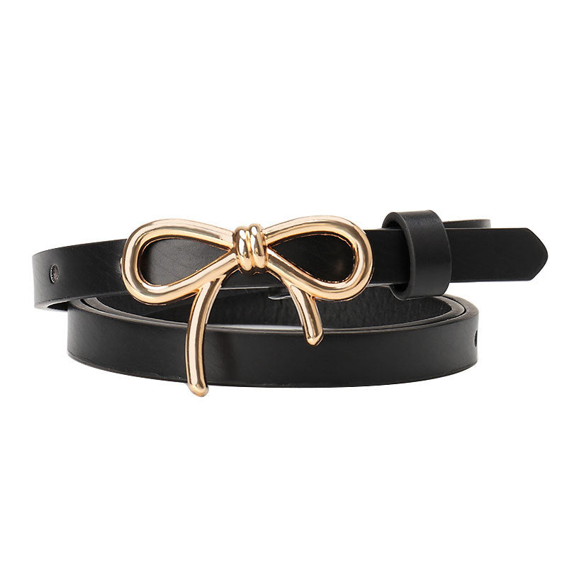 Bow Buckle Skinny Belt