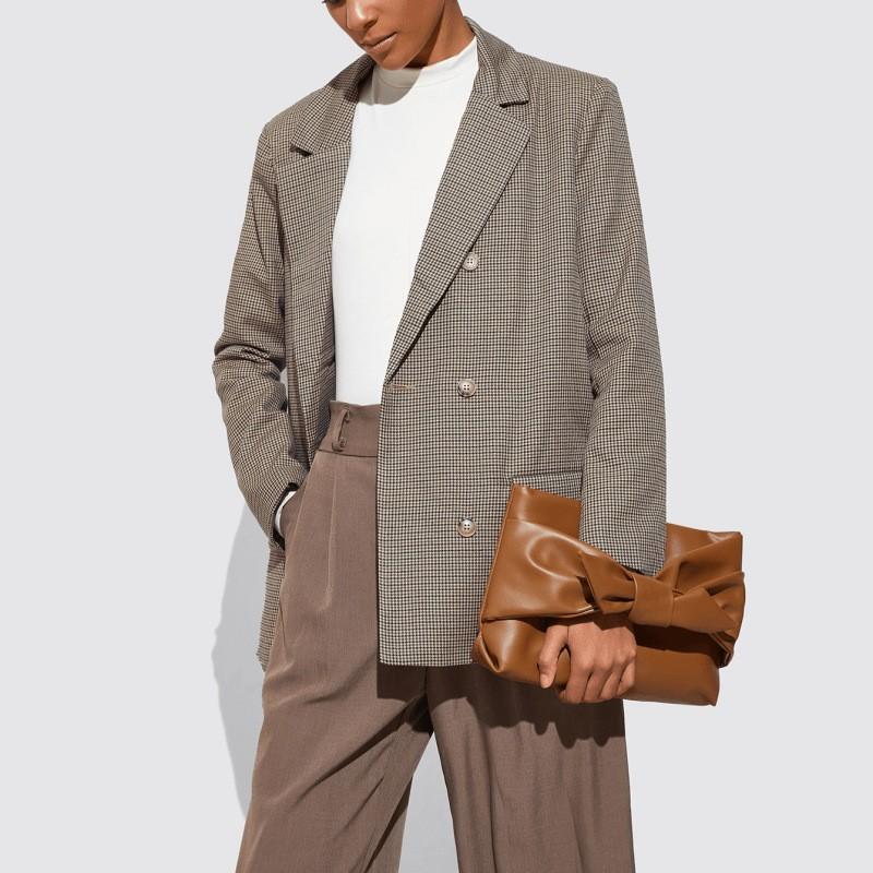 Vegan Leather Bow Clutch