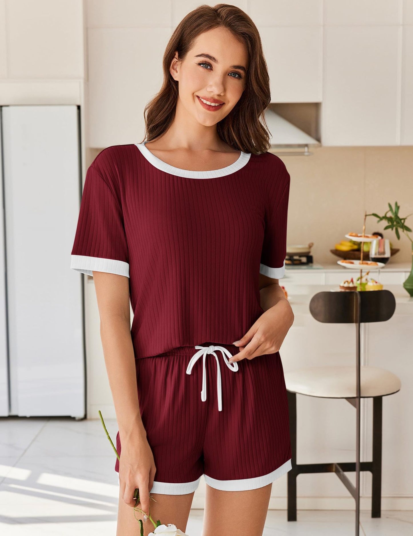 Cozy Ribbed Contrast Lounge Set