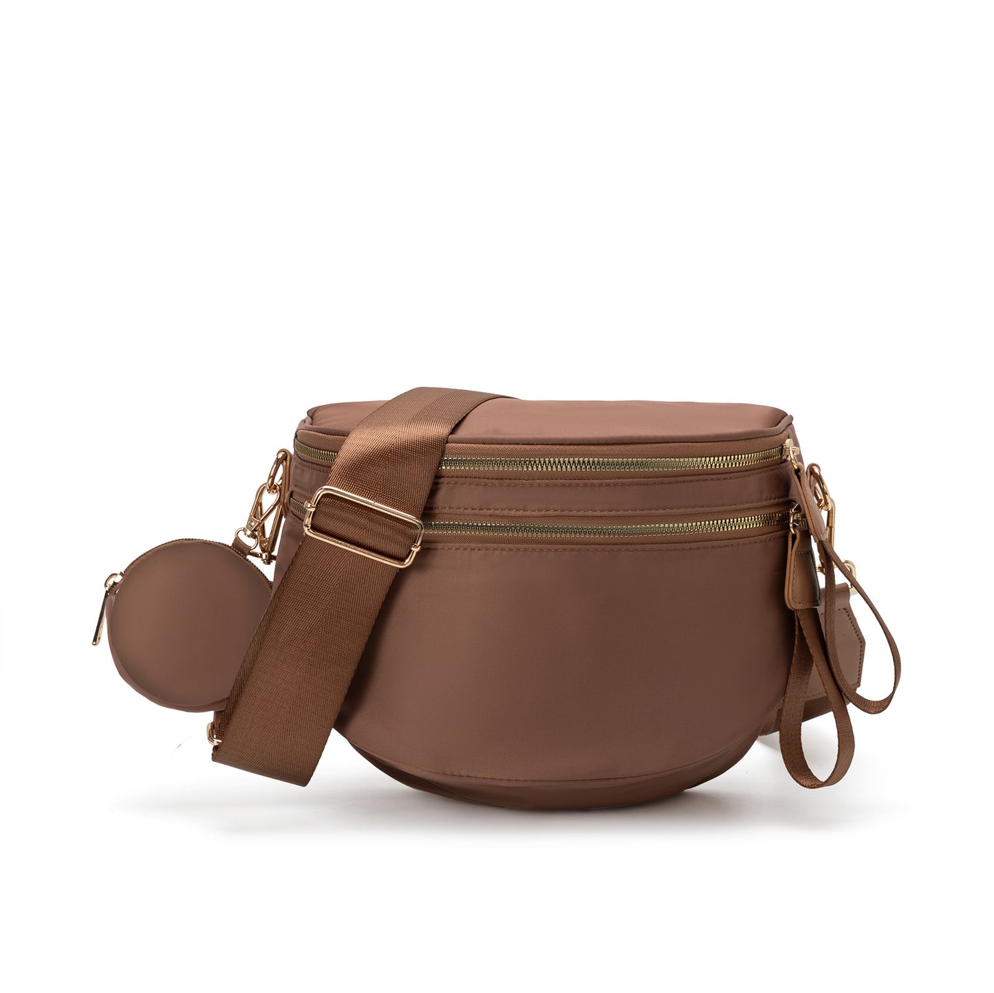 Nylon Crossbody Bags Bum Bag with Detachable Coin Pouch