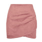 Faux Suede Wrap Bodycon Midi Skirt