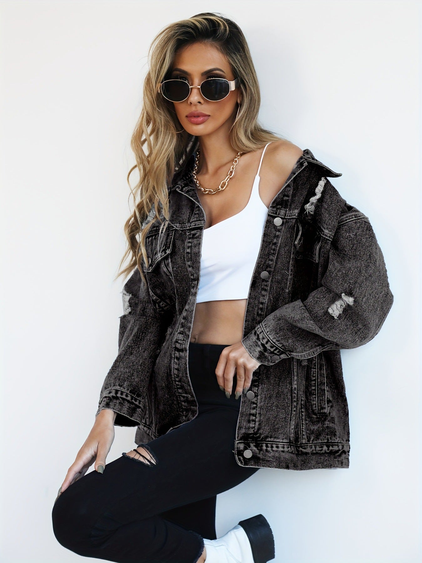 Trendy Oversized Denim Jacket for Women