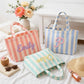 Custom Striped Tote Bag – Hand-Embroidered