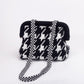 Striped Knit Cloud Frame Clutch Crossbody Bag