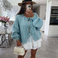 Women's Round Neck Lace-up Knitted Cardigan Sweater