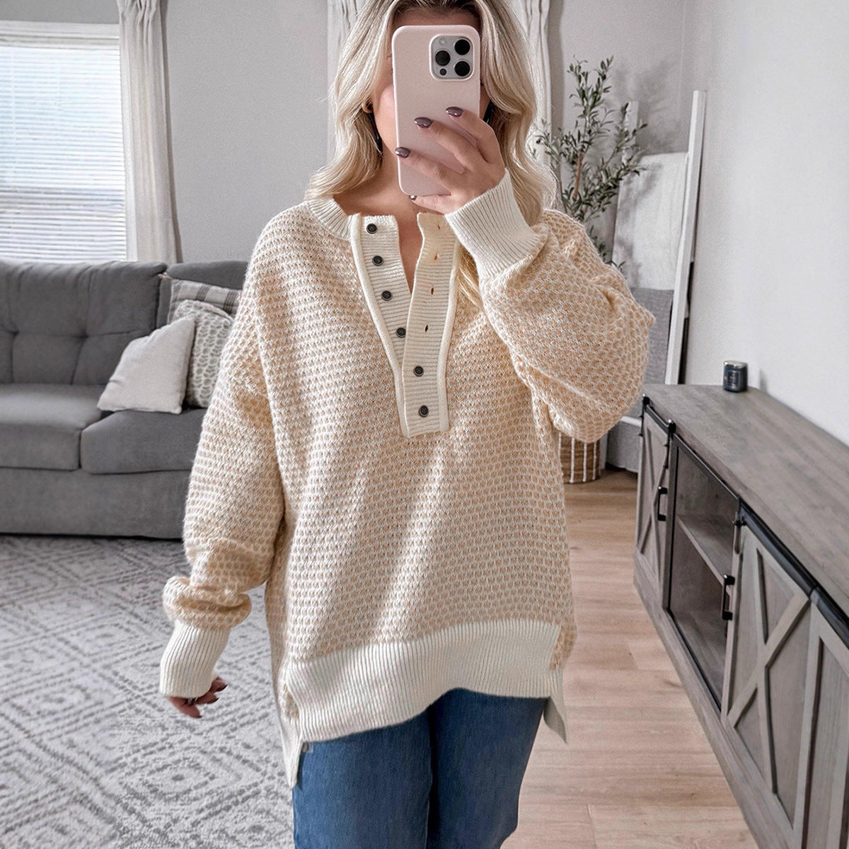 Women's V-neck Pullover Sweater